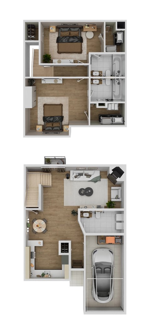 Floor plan for 2 beds, 1.5 baths, 1272 sqft